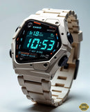 Silver &amp; Black Stainless Steel Watch