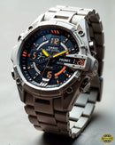 Silver &amp; Black Stainless Steel Analog-Digital Men’s Watch